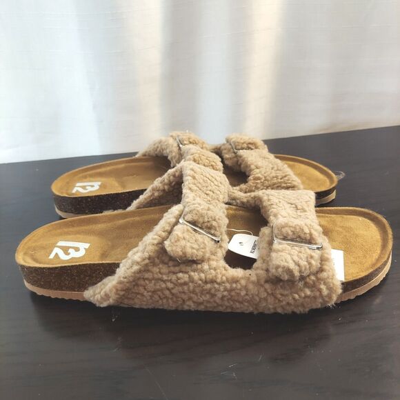 Womens 11M Slip-On Flat Cork Comfort Footbed Buckle Sandal Open Toe Slide by R2 - Picture 3 of 9